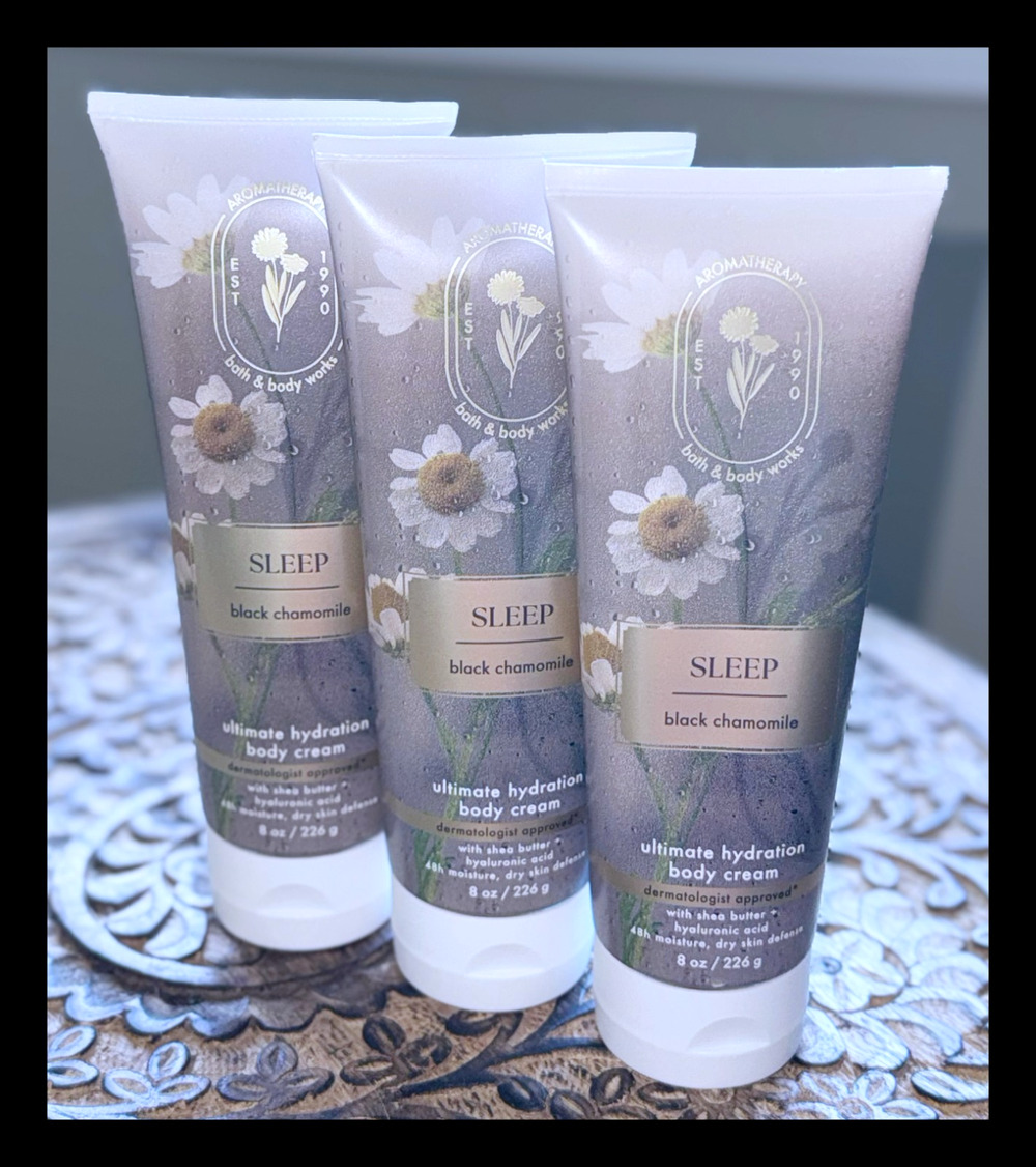 Bath & Body Works Sleep Black Chamomile Aroma Ultimate Hydration Body Cream x3